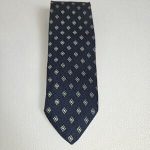 Massimo Bizzocchi Tie Mens One Size Blue Silk Geometric Jacquard Designer